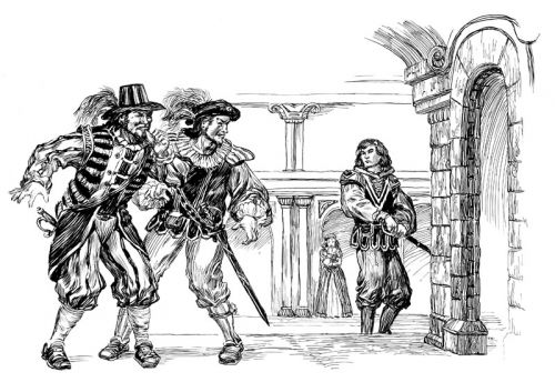 500x344 Romeo And Juliet - Romeo And Juliet Drawing