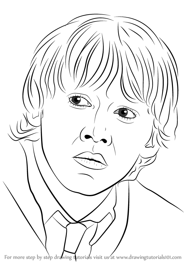 598x844 Learn How To Draw Ron Weasley From Harry Potter - Ron Weasley Drawing