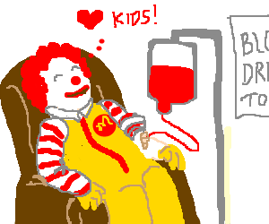 300x250 Ronald Mcdonald Donates His Blood To Help Kids Drawing - Ronald Mcdonald Drawing
