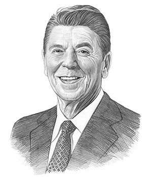 300x350 Ronald Reagan Us History For Kids - Ronald Reagan Drawing
