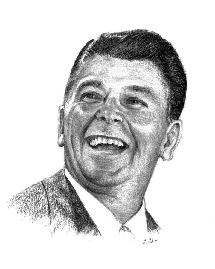 719x900 U S President Ronald Reagan Drawing - Ronald Reagan Drawing