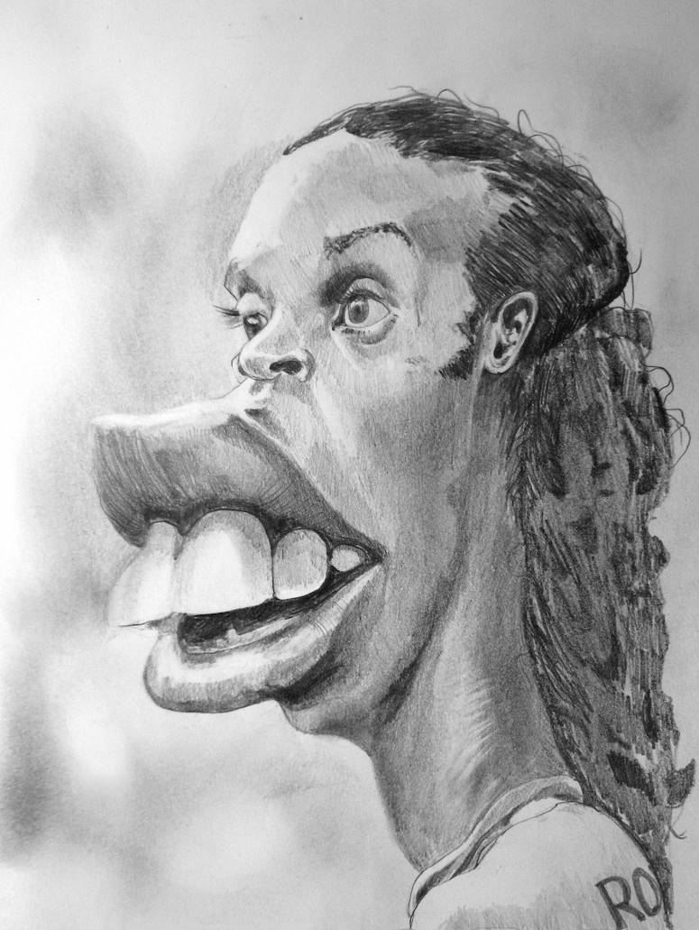 775x1031 Ronaldinho Caricature - Ronaldinho Drawing