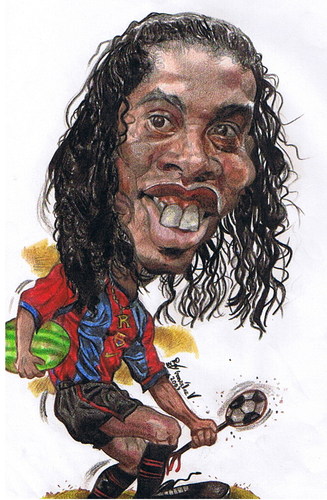 327x500 Ronaldinho Smile De Roycaricaturas Sport Cartoon Toonpool - Ronaldinho Drawing