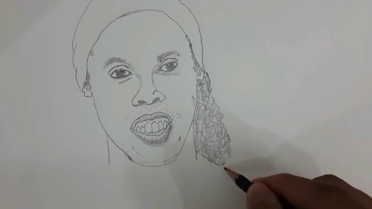 1280x720 Drawing Ronaldinho - Ronaldinho Drawing