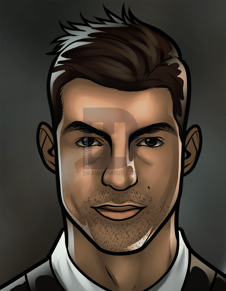 751x965 how to draw cristiano ronaldo, step - Ronaldo Cartoon Drawing