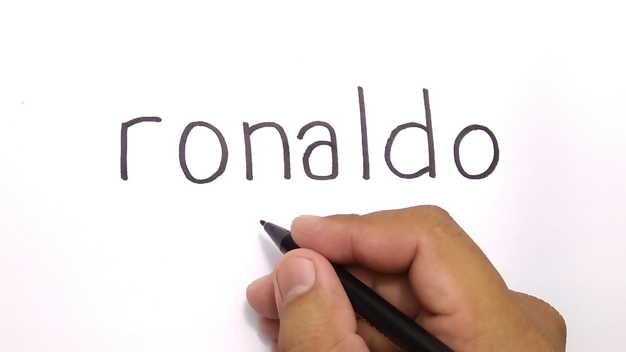 1280x720 wow, how to turn words ronaldo into cartoon for kids amazing art - Ronaldo Cartoon Drawing