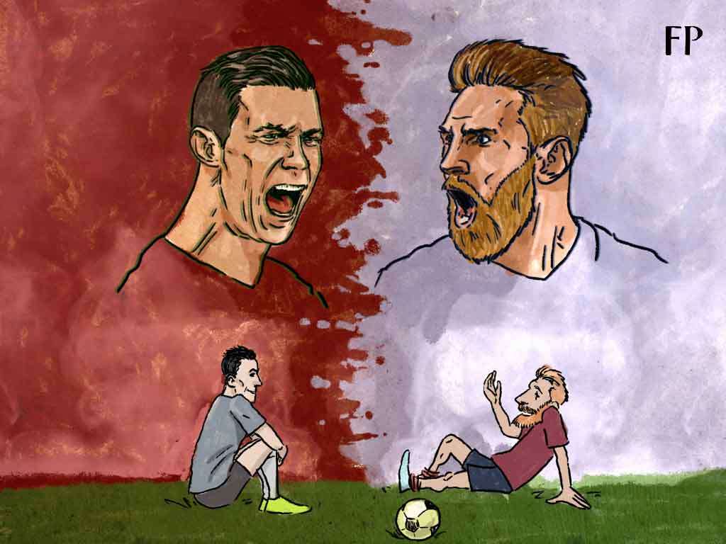 1024x768 why the messi vs ronaldo debate is the low point of football - Ronaldo Cartoon Drawing