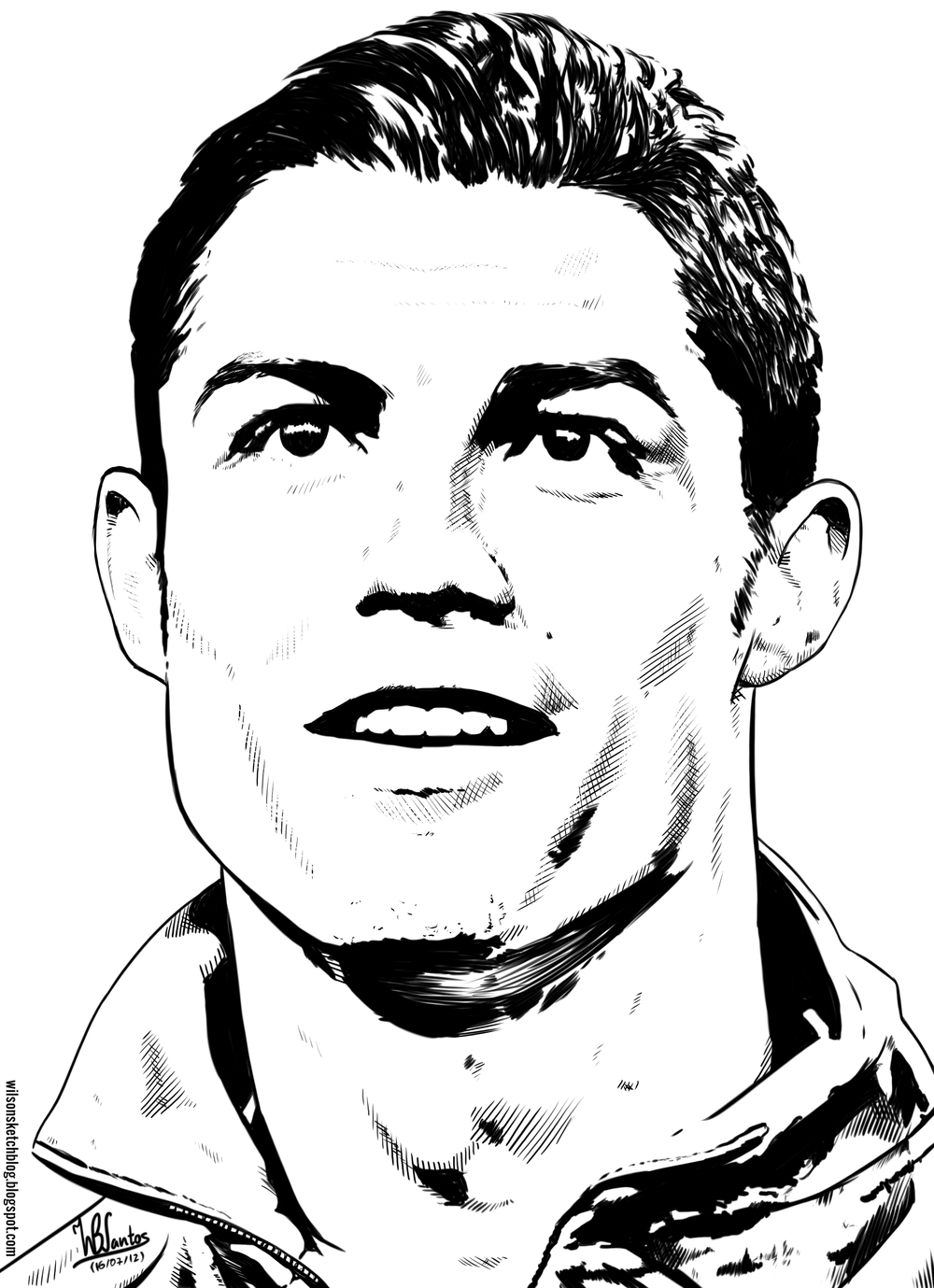 1000x1379 Cristiano Ronaldo Face Line Art Drawing In Ronaldo - Ronaldo Drawing