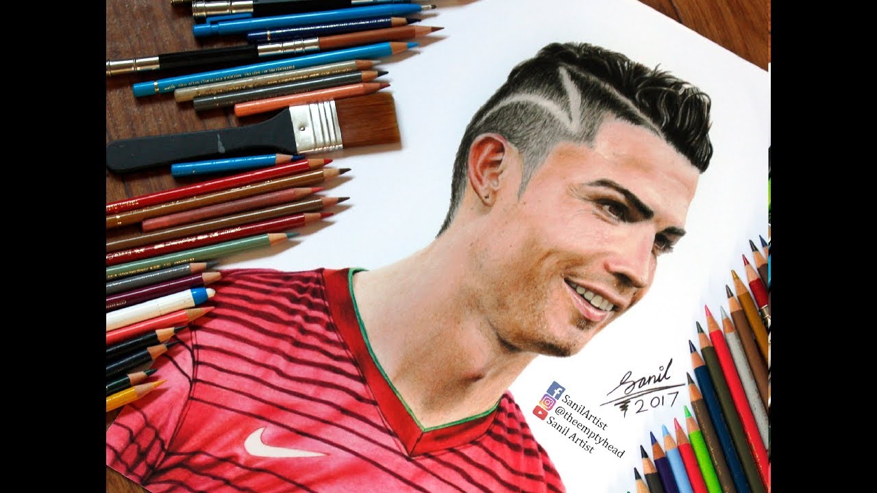 1280x720 Drawing Of Cristiano Ronaldo Featured On Fox Sports - Ronaldo Drawing