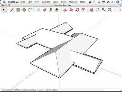 480x360 sketchup using intersect with model to make roofs - Roof Drawing