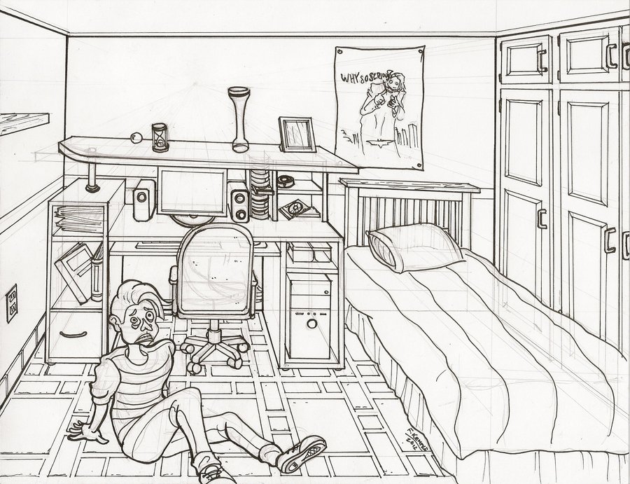900x691 This Is A Drawing Of A Still Life Of A Typical Living Room Sketch - Room Drawing