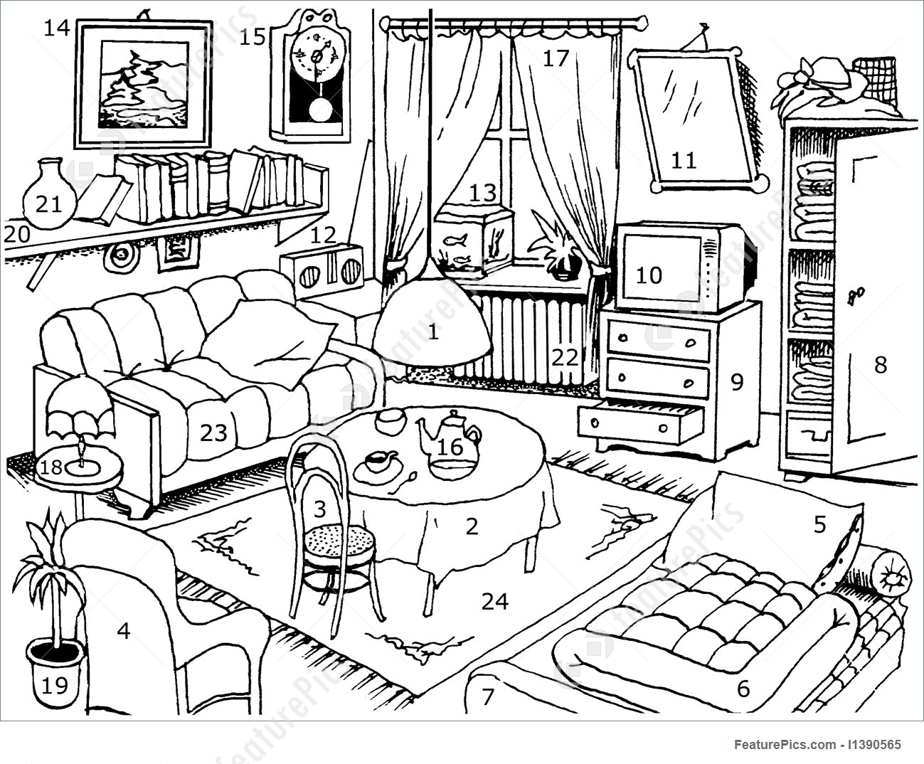 Room Line Drawing at PaintingValley.com | Explore collection of Room ...