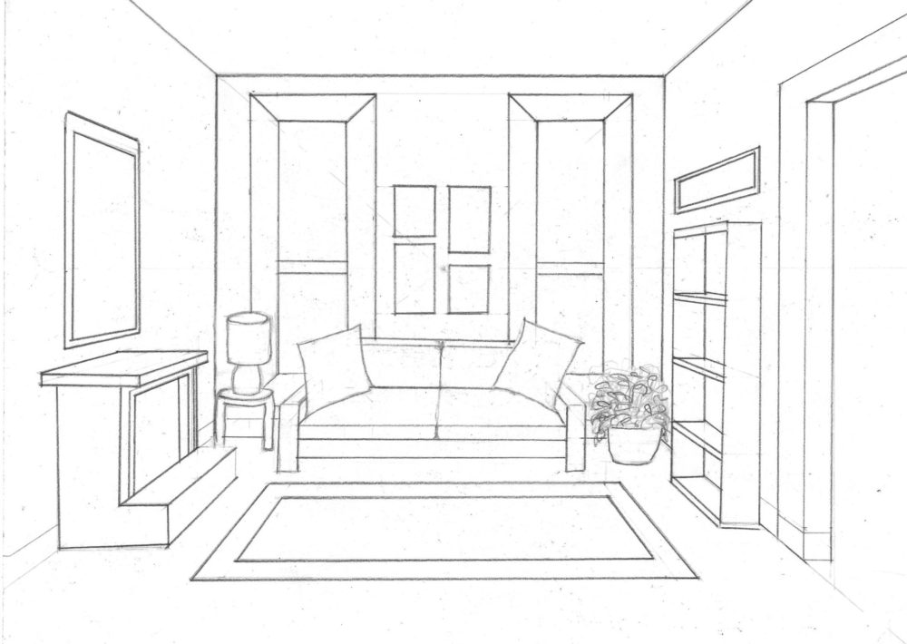 1000x710 unit week room - Room Line Drawing