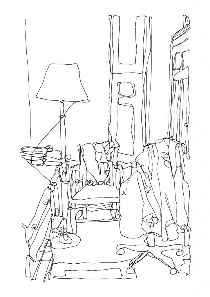 724x1024 Continuous Line Drawing Living Room Studiu - Room Line Drawing