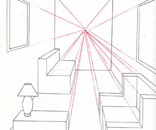 306x255 How To Draw A Room Using One Point Perspective Steps - Room Perspective Drawing