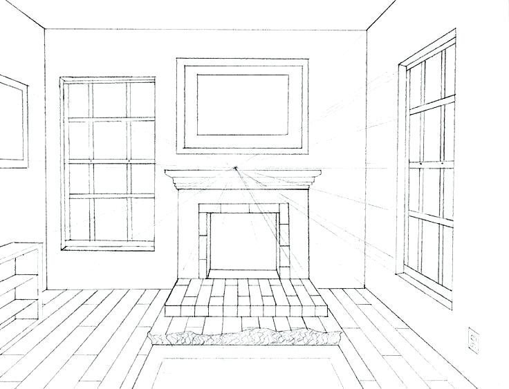 736x563 room perspective living room perspective drawing - Room Perspective Drawing