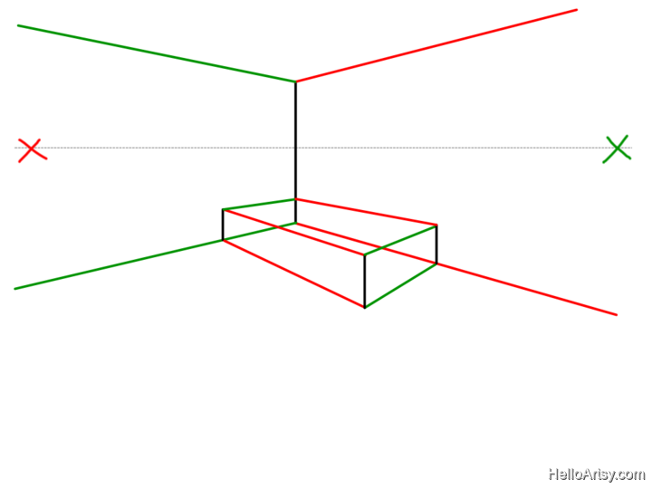 720x540 Point Perspective Drawing Step - Room Perspective Drawing