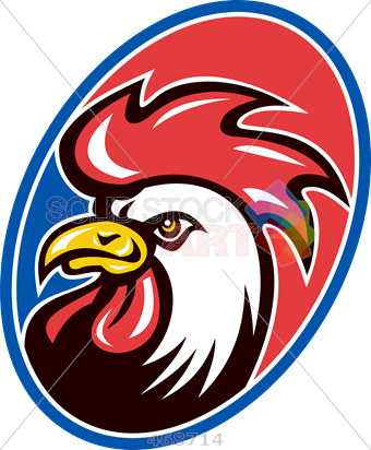 340x412 stock illustration of old fashioned cartoon drawing of rooster - Rooster Cartoon Drawing