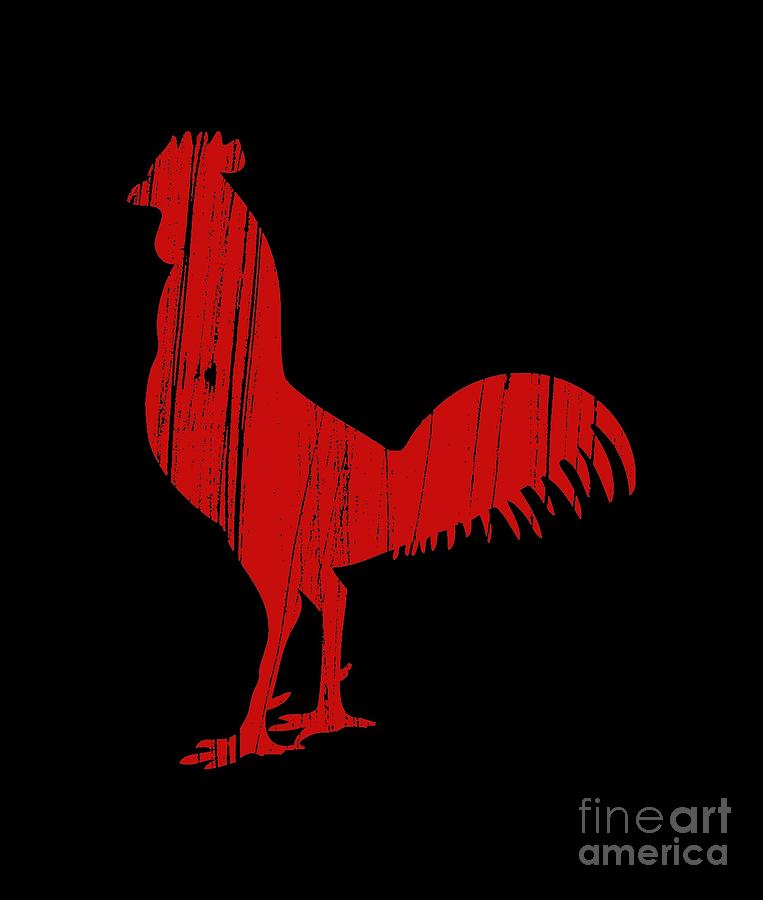 763x900 Red Rooster Tee Drawing - Rooster Drawing