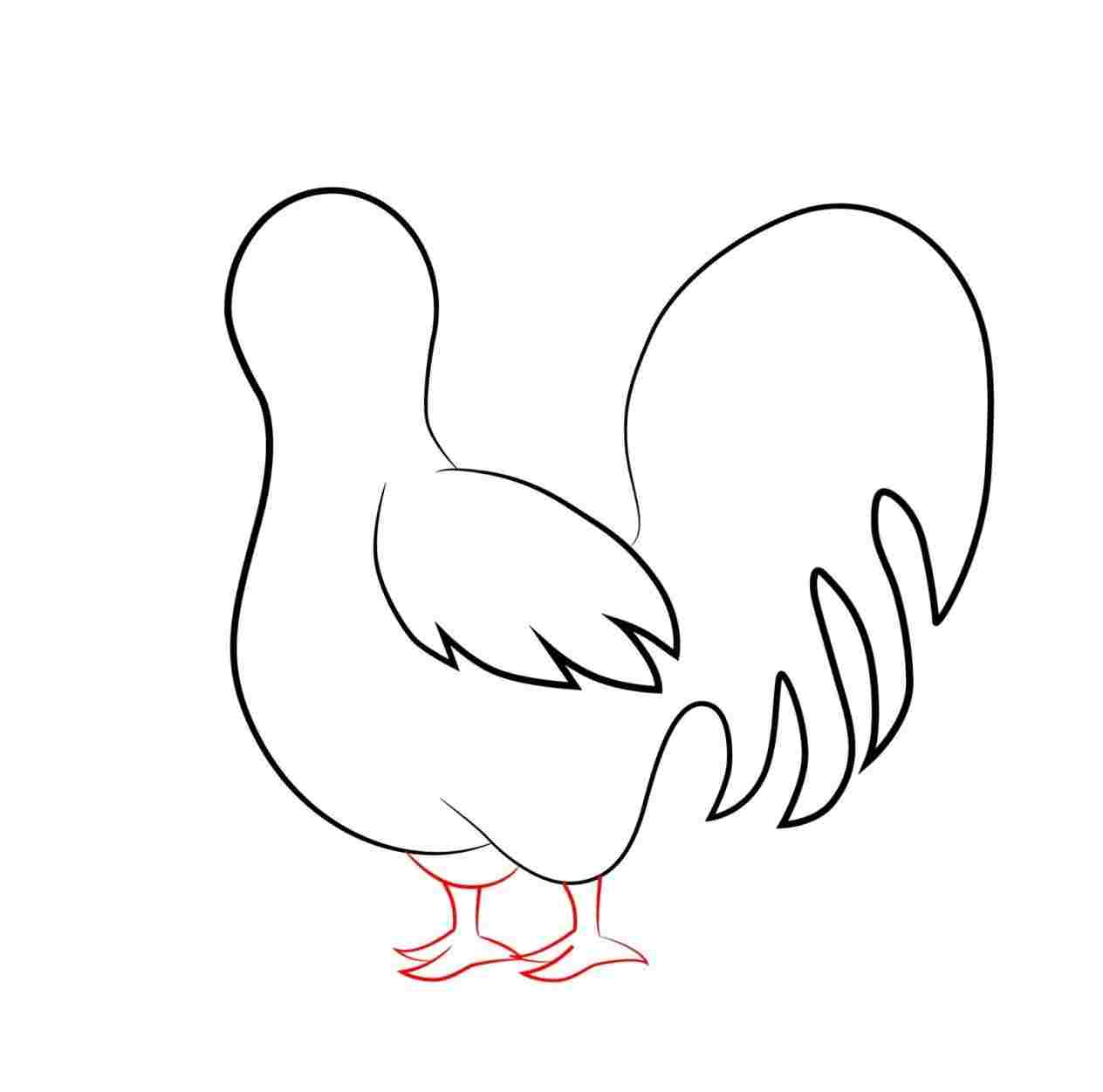 1264x1251 rooster drawing easy rooster drawing how to draw a chicken - Rooster Drawing Easy