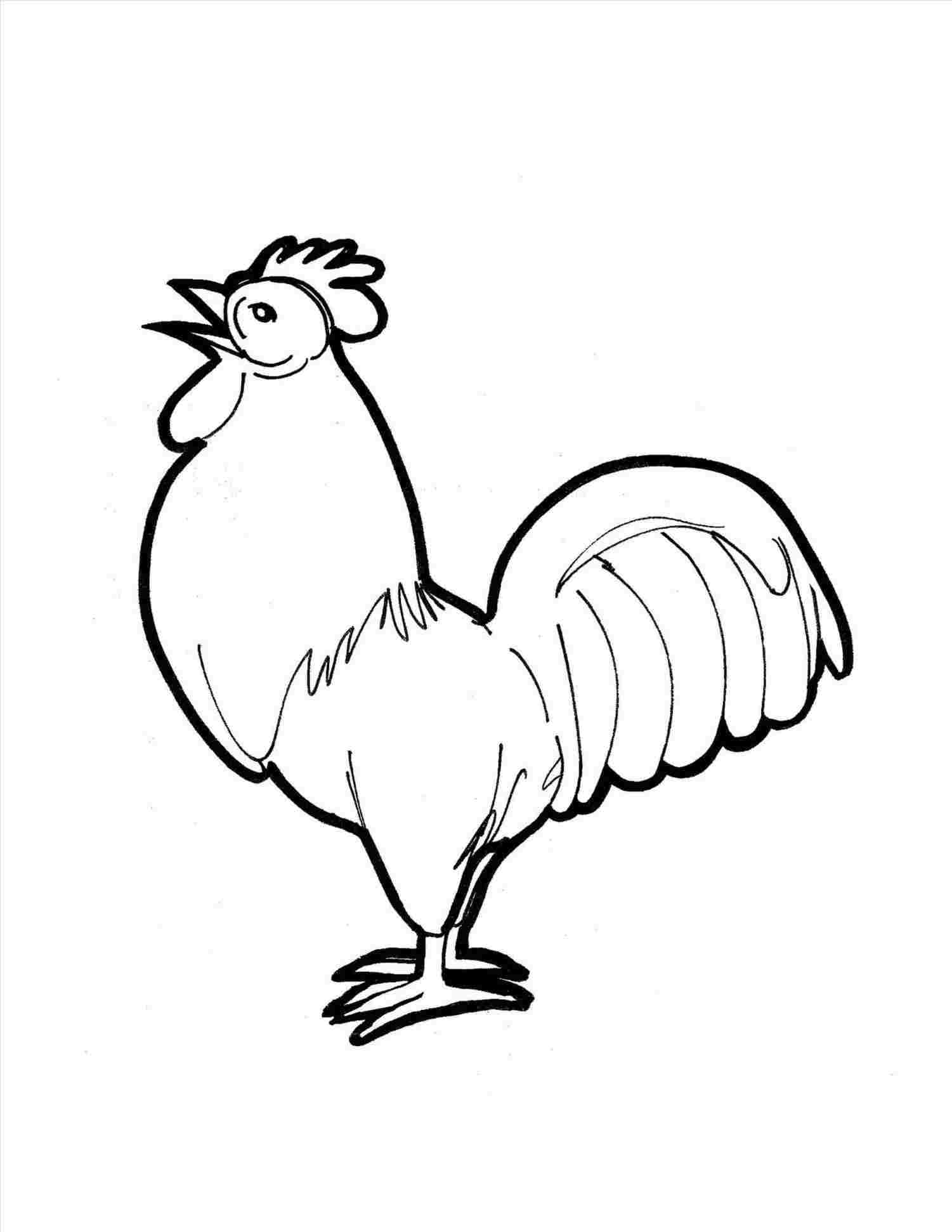 1501x1942 Shapes Easy Rhdrawinghowtodrawcom How Rooster Drawing For Kids - Rooster Drawing Easy