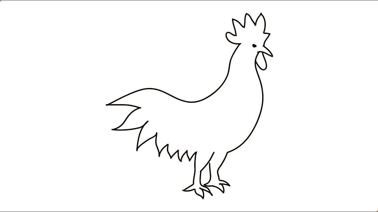 1280x720 Rooster Drawing Chicken For Free Download - Rooster Drawing Easy