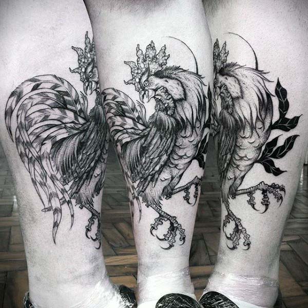 600x600 Rooster Tattoo Designs For Men - Rooster Fight Drawing