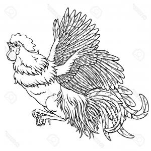 300x300 photostock vector sign rooster hen and chicken series of farm - Rooster Fight Drawing