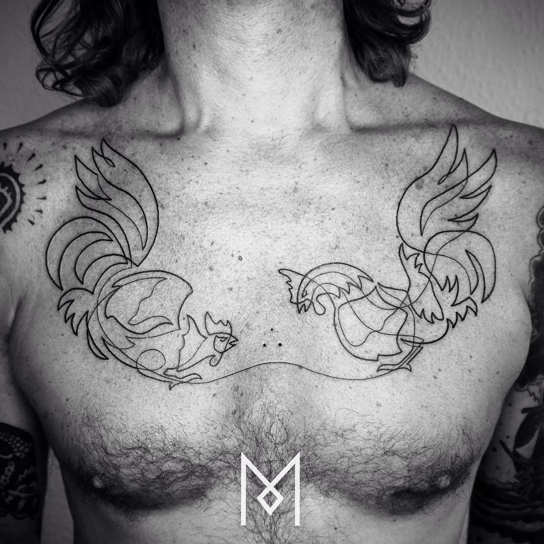 1080x1080 rooster fight tattoo best tattoo ideas gallery - Rooster Fight Drawing
