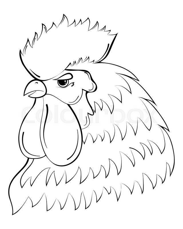 640x800 Rooster Head Chinese Calendar Year Stock Vector Colourbox - Rooster Head Drawing