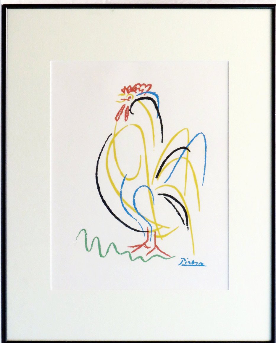 933x1159 pablo picasso lithograph rooster line drawing - Rooster Line Drawing