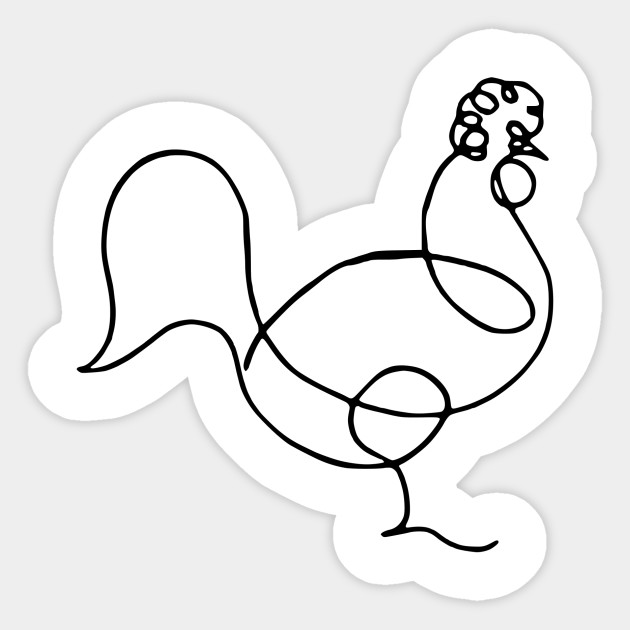 630x630 Picasso's Rooster - Rooster Line Drawing