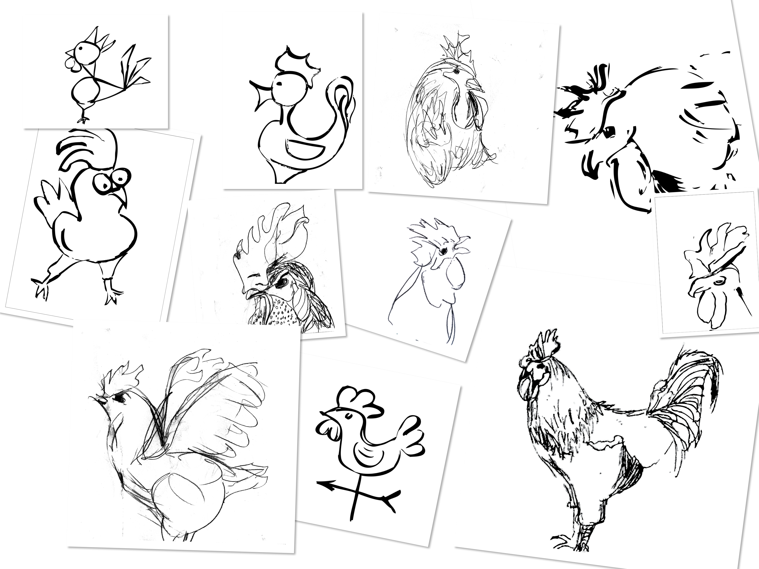 3200x2400 Rooster Drawing Knee High - Rooster Line Drawing