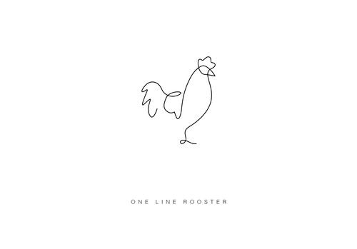500x349 tiny tattoo idea - Rooster Line Drawing
