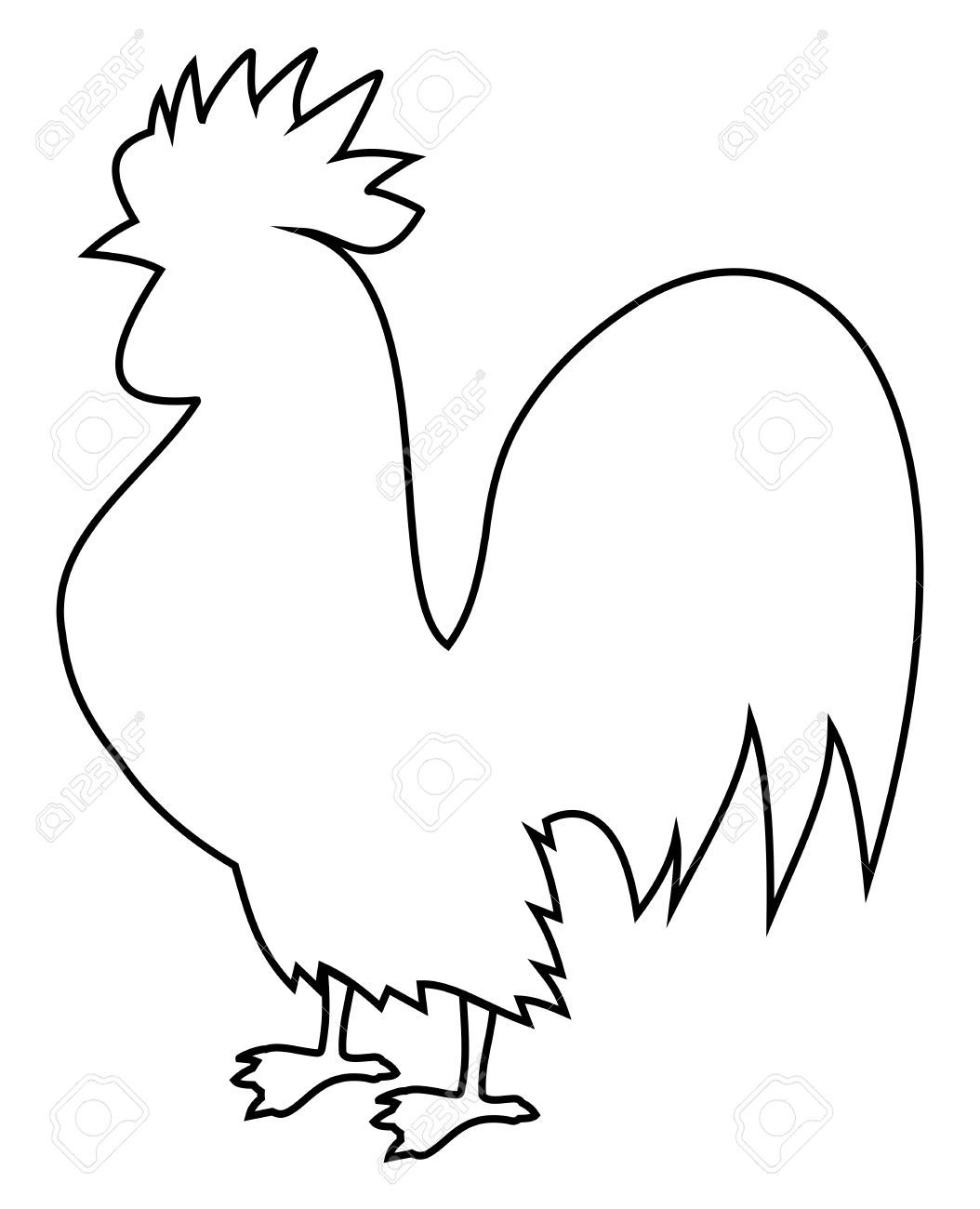 1054x1300 Preschool Art Chicken Coloring Pages - Rooster Outline Drawing