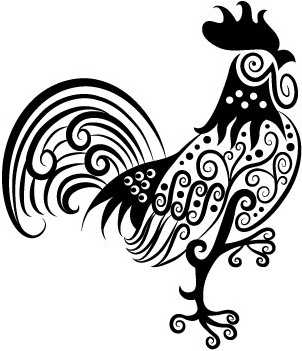 302x351 Rooster Outline Vector Free Vector Download - Rooster Outline Drawing