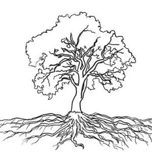 300x300 Gothic Tree Tattoo - Roots Drawing