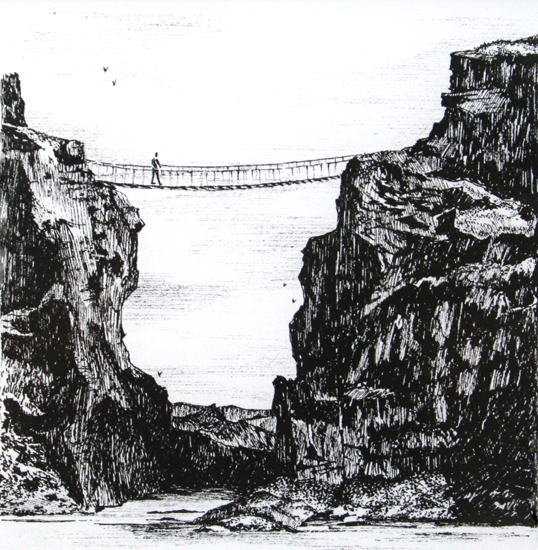 538x550 ireland prints carrick a rede rope bridge yard gallery - Rope Bridge Drawing