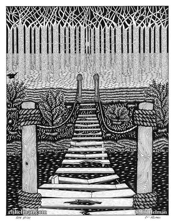 Rope Bridge Drawing at Explore collection of Rope