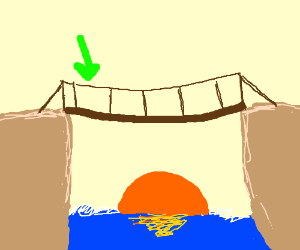 300x250 rope bridge drawing - Rope Bridge Drawing