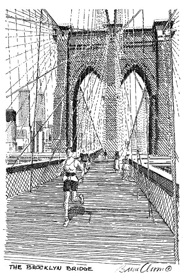 604x900 Brooklyn Bridge Drawing - Rope Bridge Drawing