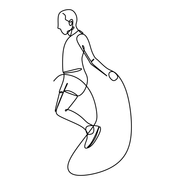 640x640 one line drawing of a man jump rope workout vector illustration - Rope Line Drawing