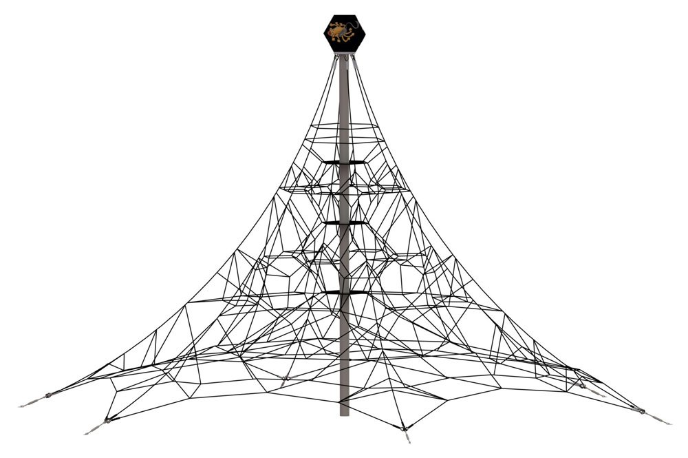 1000x665 spider rope pyramid with guy lines - Rope Line Drawing