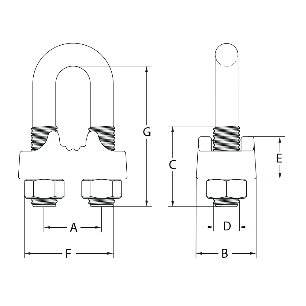 1000x1000 australian standard wire rope grip line drawing ranger - Rope Line Drawing