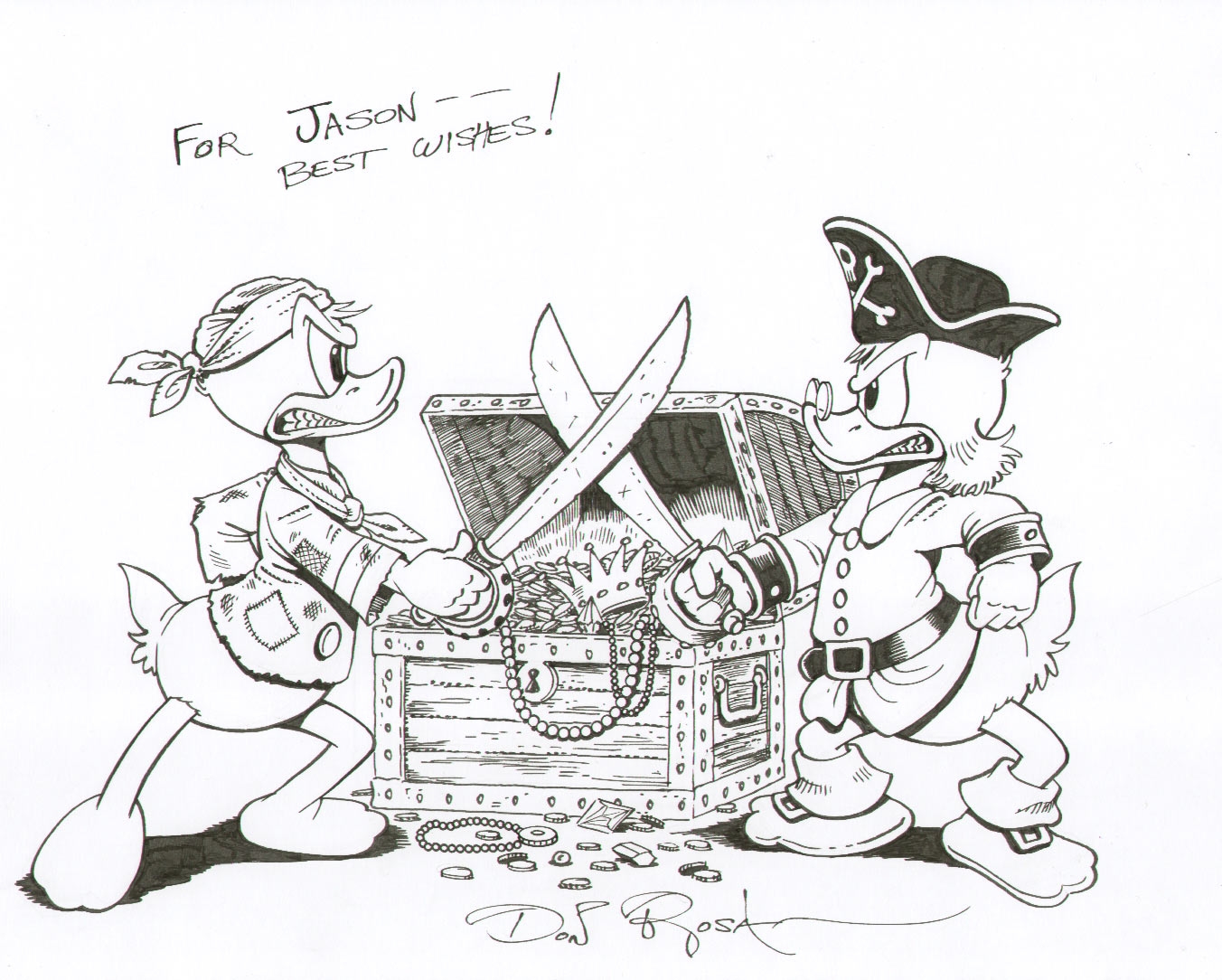 1352x1084 Pirate Treasure Pillaged - Rosa Drawing