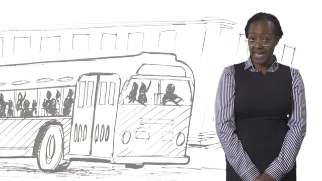 rosa parks in bus drawing