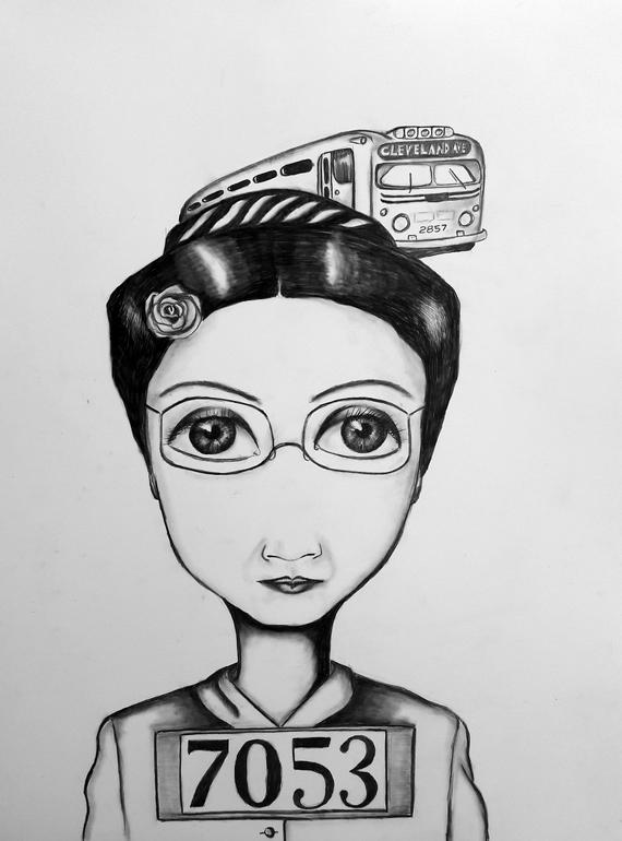 570x770 rosa parks print etsy - Rosa Parks Drawing
