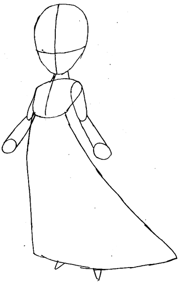 350x557 how to draw rosalina from wii mario kart step - Rosalina Drawing