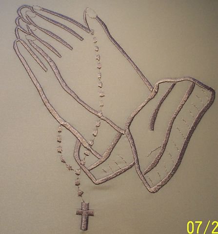 447x480 praying hands with rosary beads - Rosary Beads Drawing