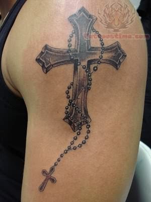 300x400 celtic cross rosary tattoo - Rosary Cross Drawing